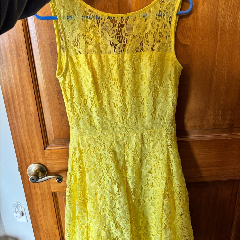 Yellow lace dress